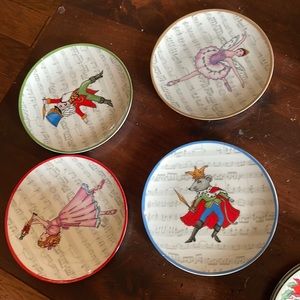 Set of 4 Nutcracker appetizer plates